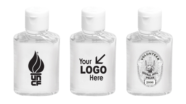 2.0 oz Hand Sanitizer Antibacterial Gel in Flip Top Squeeze Bottle (Spot Color Print)